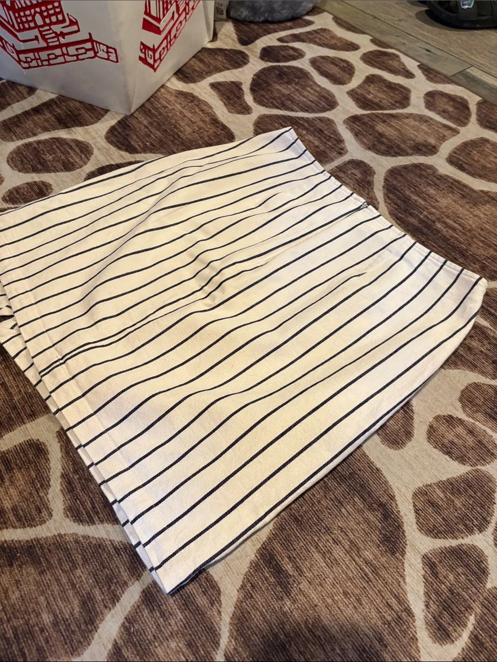 Madewell Cream and Blue denim Striped Mini Skirt - Picture 4 of 4